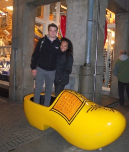 Amsterdam and a giant clog (because clogs are a thing there)